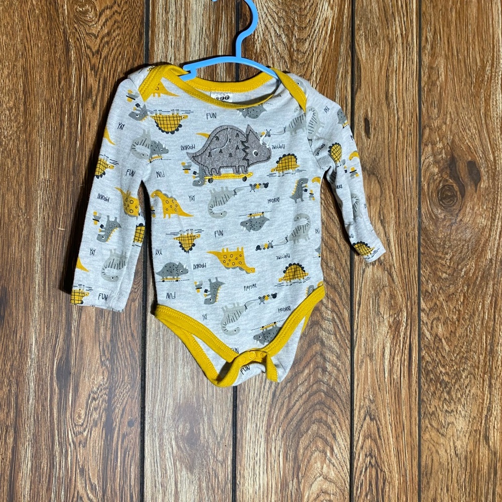 Gray and Yellow Safari Print Bodysuit One Piece